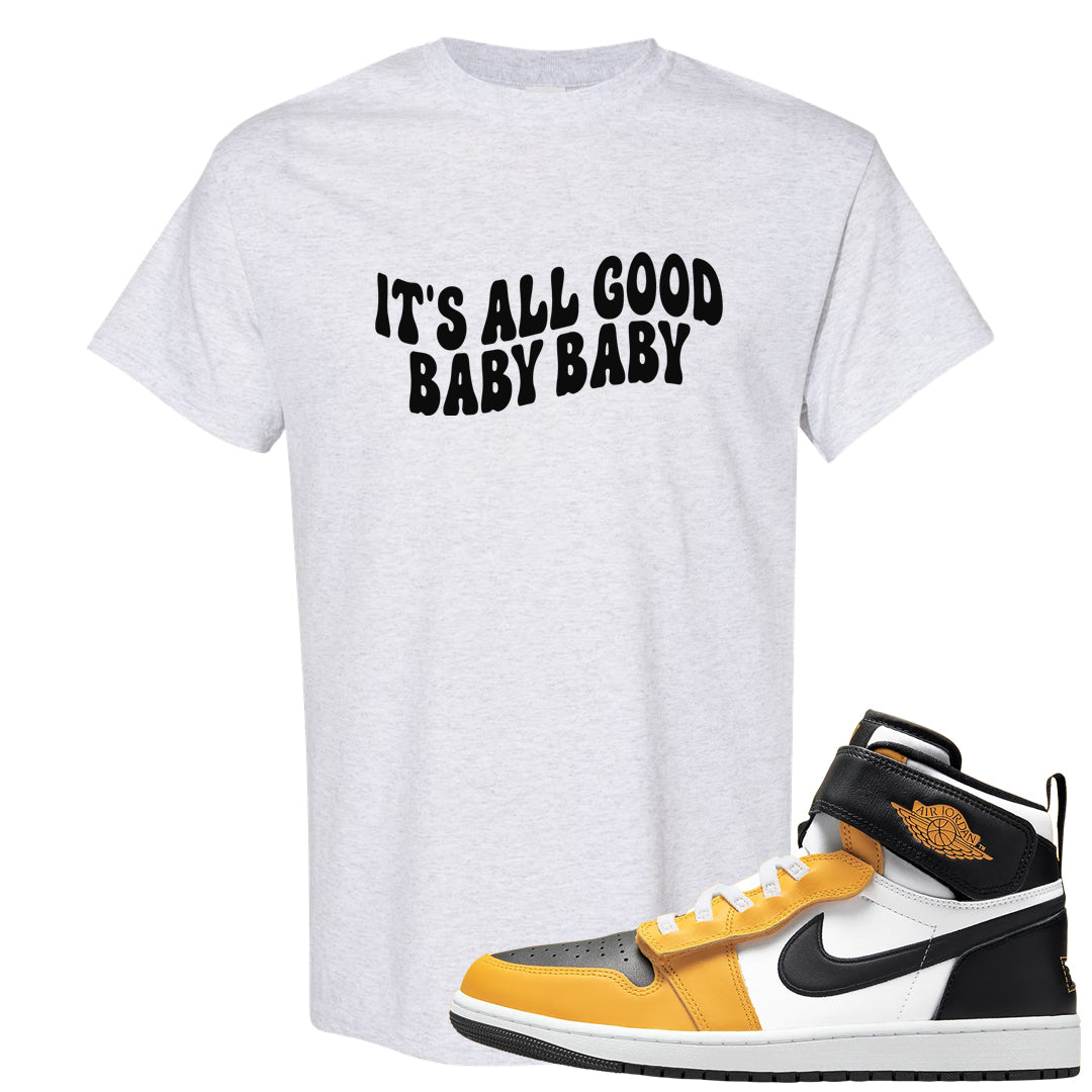 Flyease Yellow Ochre 1s T Shirt | All Good Baby, Ash