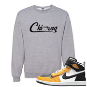 Flyease Yellow Ochre 1s Crewneck Sweatshirt | Chiraq, Ash