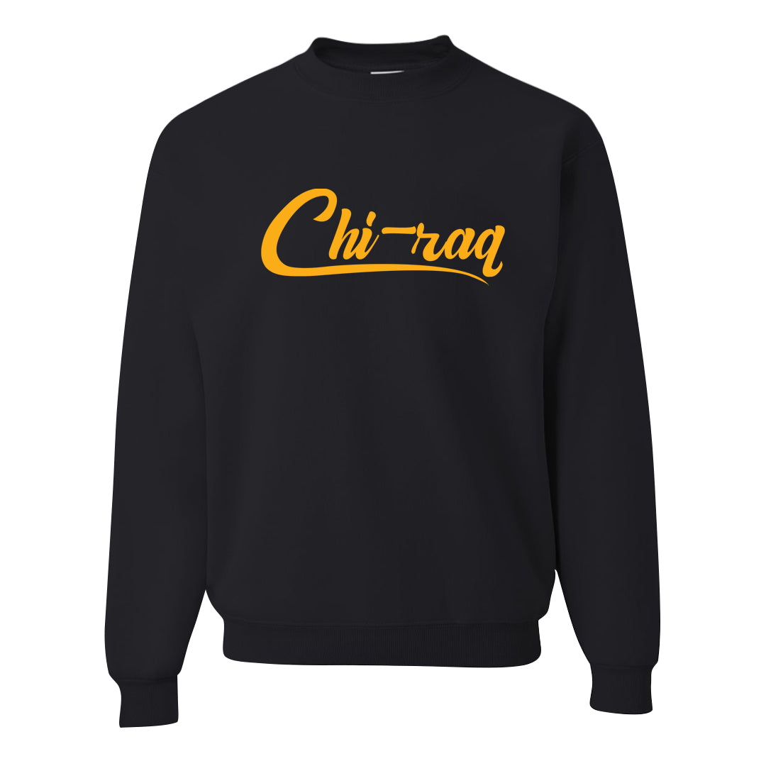 Flyease Yellow Ochre 1s Crewneck Sweatshirt | Chiraq, Black