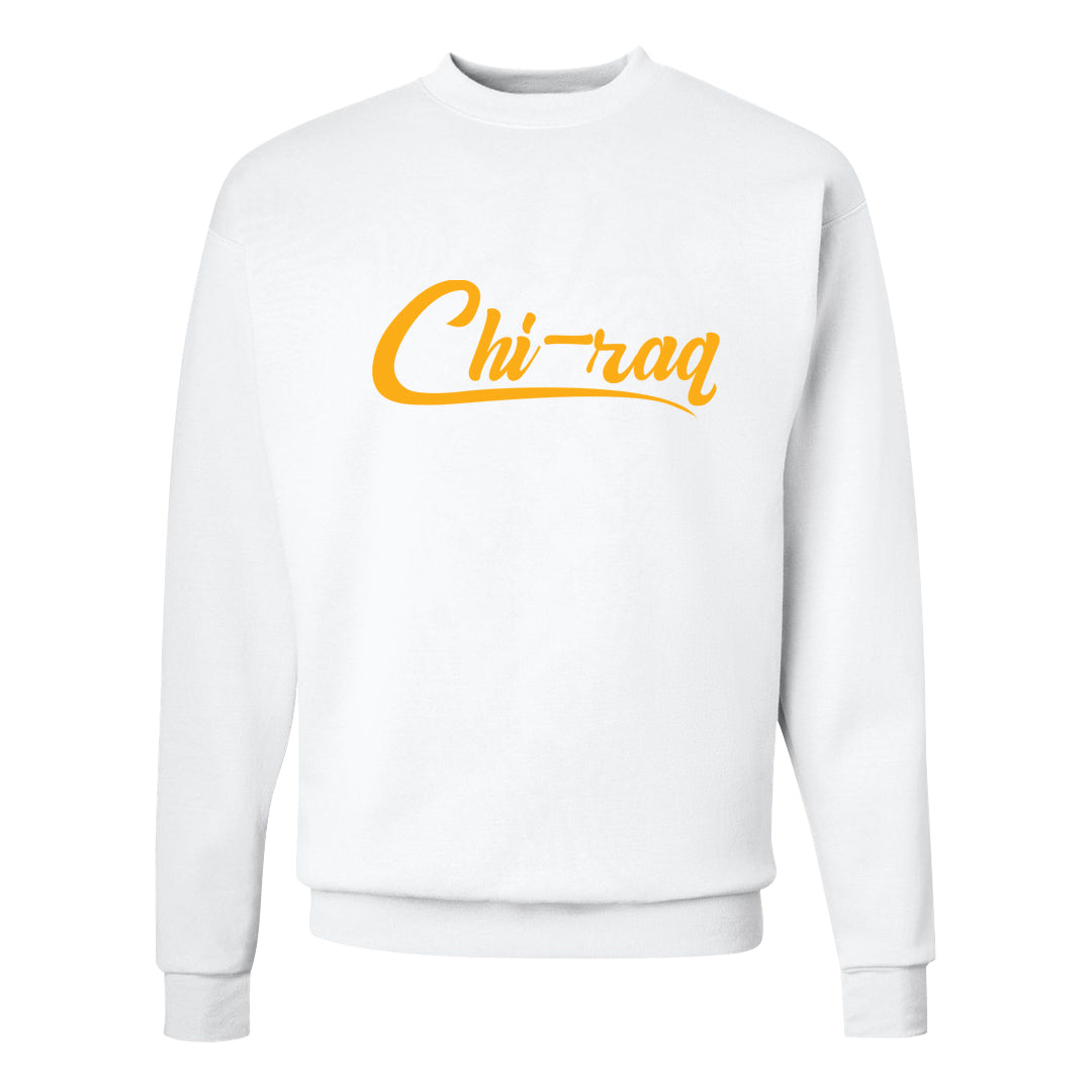 Flyease Yellow Ochre 1s Crewneck Sweatshirt | Chiraq, White
