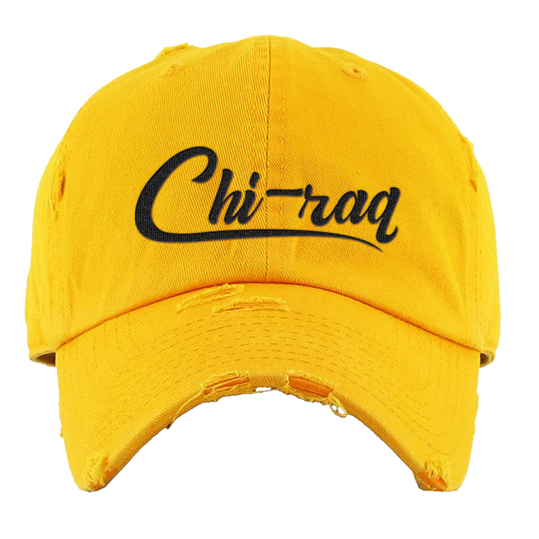 Flyease Yellow Ochre 1s Distressed Dad Hat | Chiraq, Gold