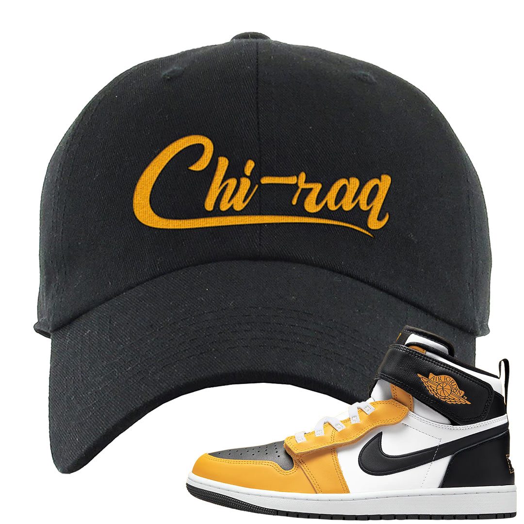 Flyease Yellow Ochre 1s Dad Hat | Chiraq, Black