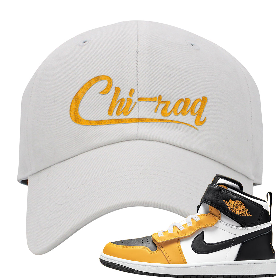 Flyease Yellow Ochre 1s Dad Hat | Chiraq, White