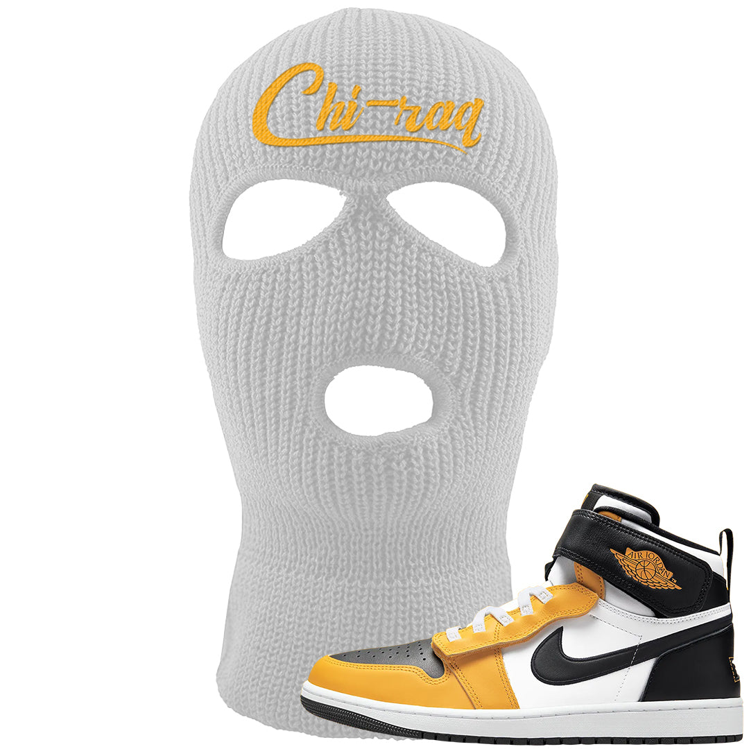 Flyease Yellow Ochre 1s Ski Mask | Chiraq, White