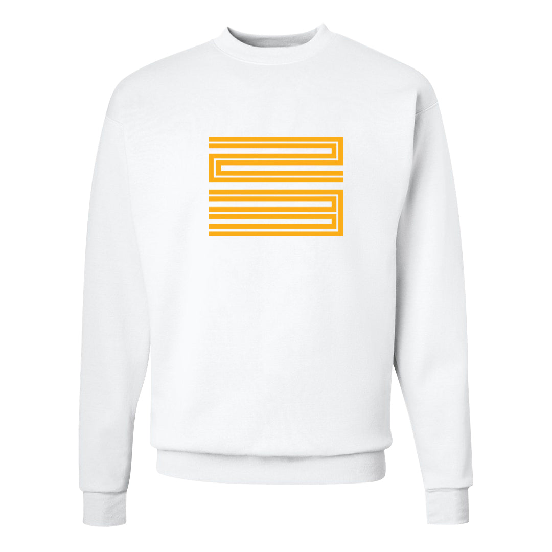 Flyease Yellow Ochre 1s Crewneck Sweatshirt | Double Line 23, White
