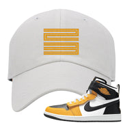 Flyease Yellow Ochre 1s Dad Hat | Double Line 23, White