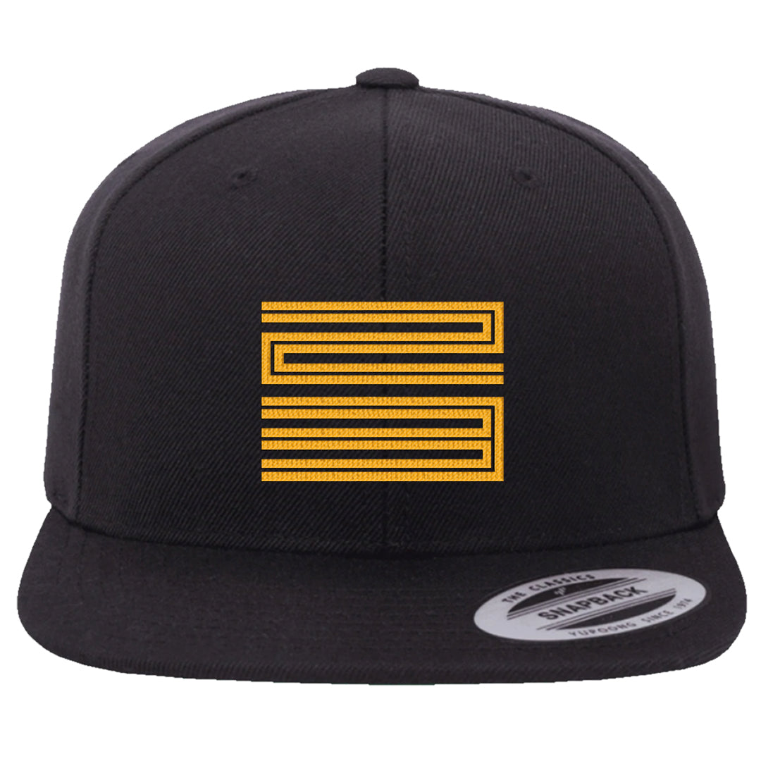 Flyease Yellow Ochre 1s Snapback Hat | Double Line 23, Black