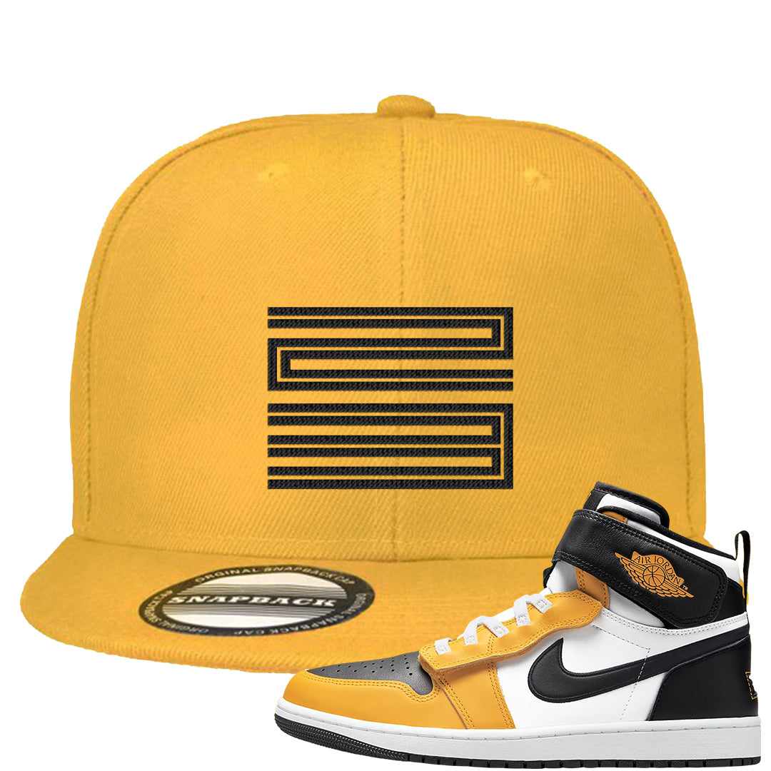Flyease Yellow Ochre 1s Snapback Hat | Double Line 23, Gold