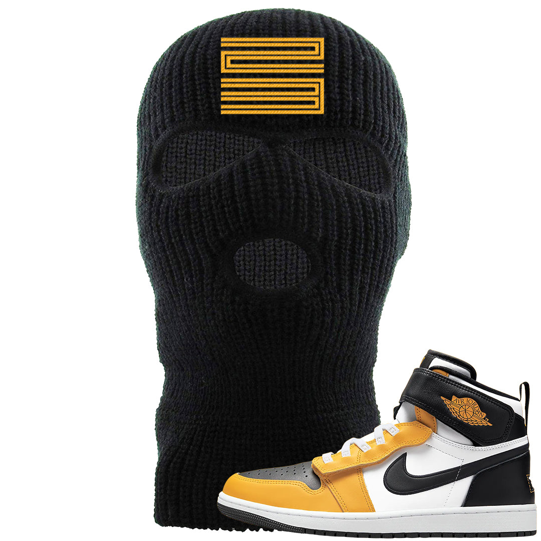 Flyease Yellow Ochre 1s Ski Mask | Double Line 23, Black