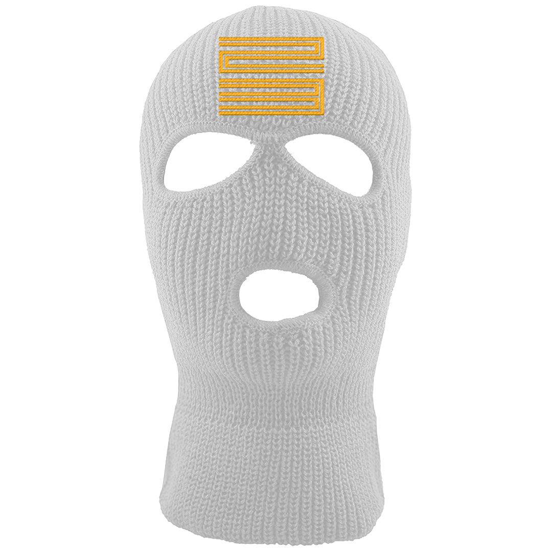 Flyease Yellow Ochre 1s Ski Mask | Double Line 23, White