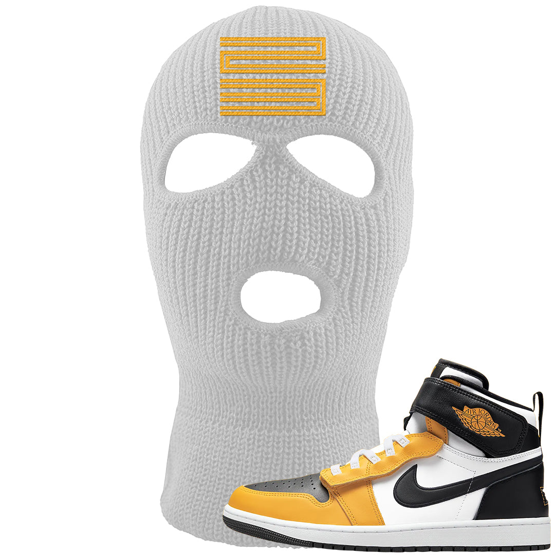 Flyease Yellow Ochre 1s Ski Mask | Double Line 23, White