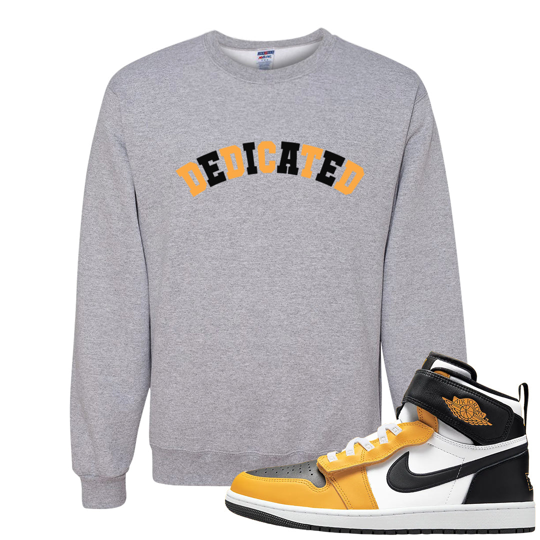 Flyease Yellow Ochre 1s Crewneck Sweatshirt | Dedicated, Ash