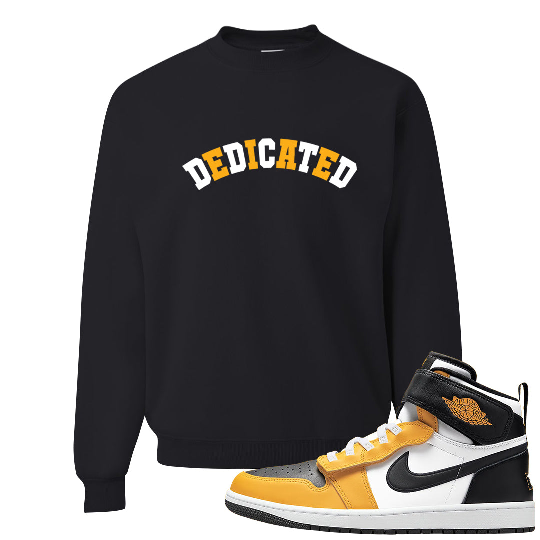 Flyease Yellow Ochre 1s Crewneck Sweatshirt | Dedicated, Black