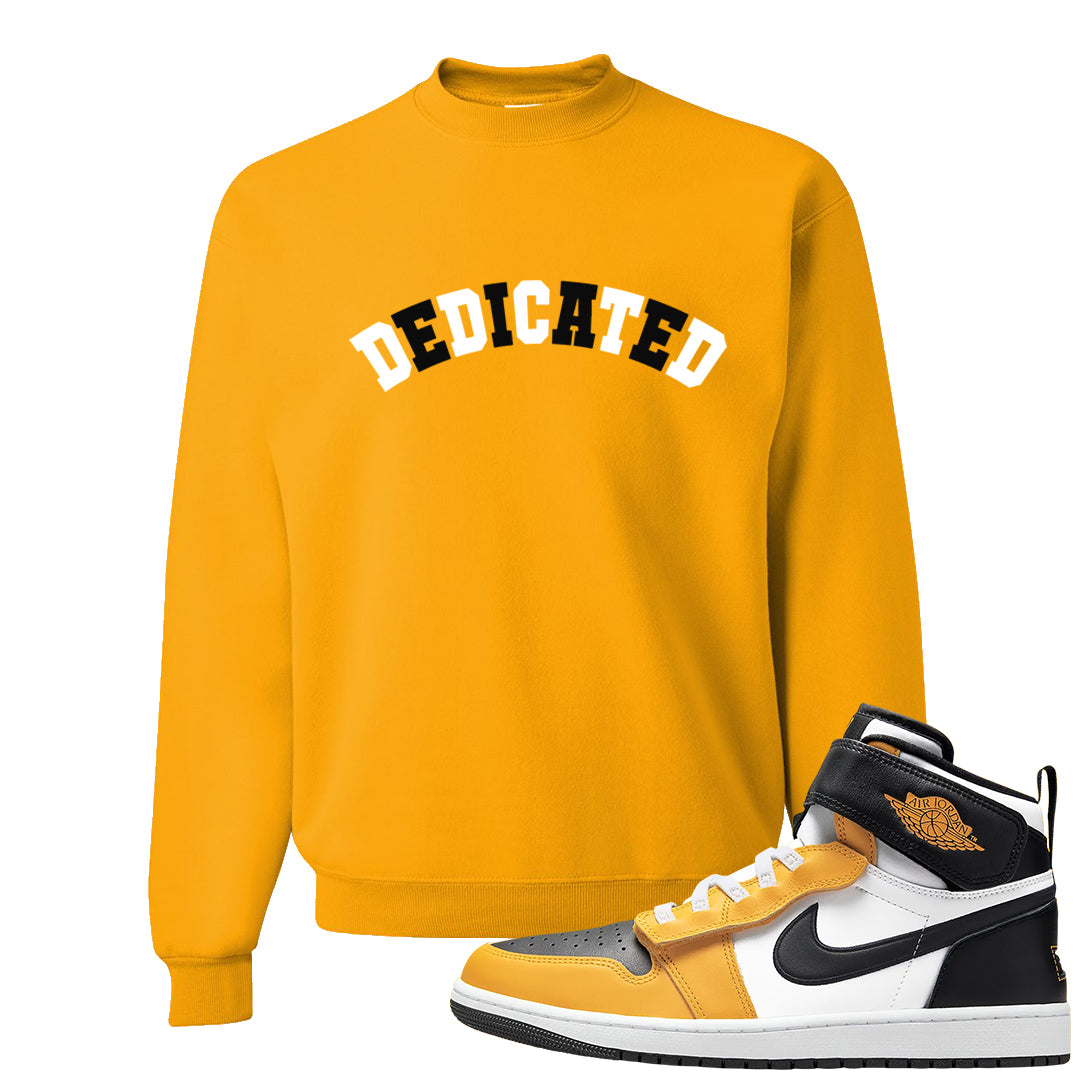 Flyease Yellow Ochre 1s Crewneck Sweatshirt | Dedicated, Gold