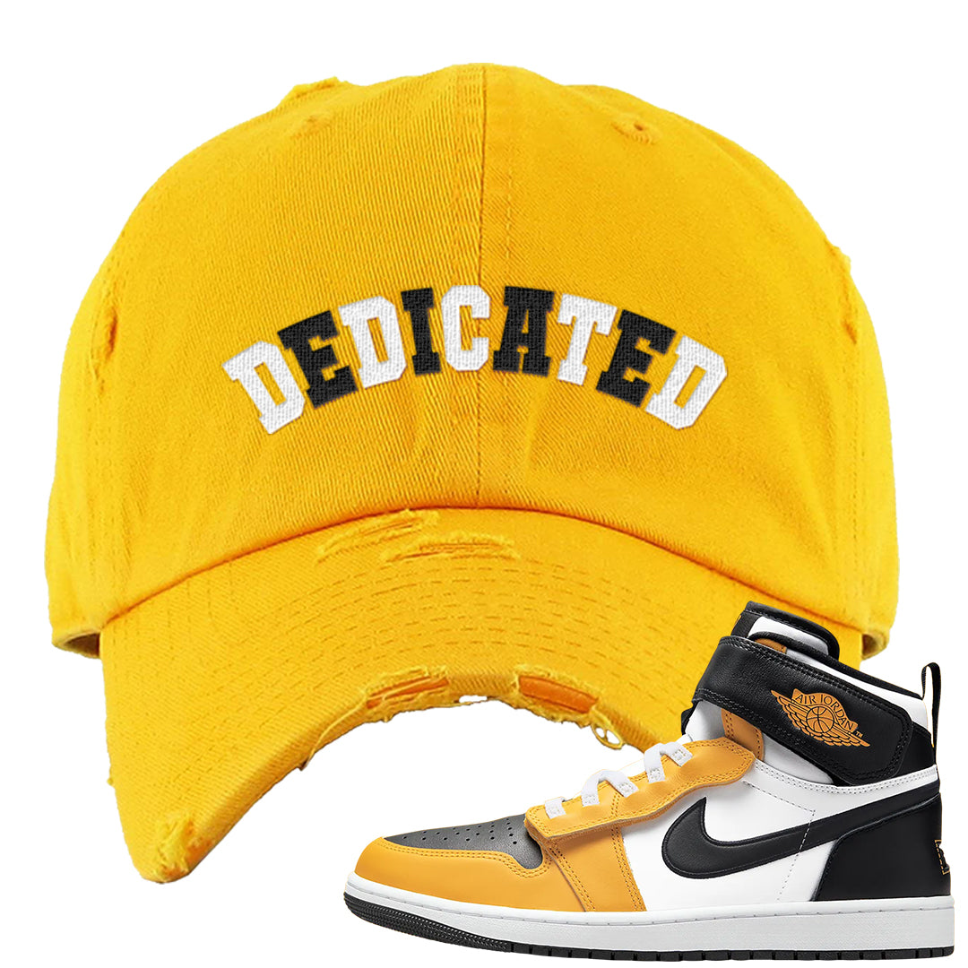 Flyease Yellow Ochre 1s Distressed Dad Hat | Dedicated, Gold