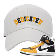 Flyease Yellow Ochre 1s Dad Hat | Dedicated, White