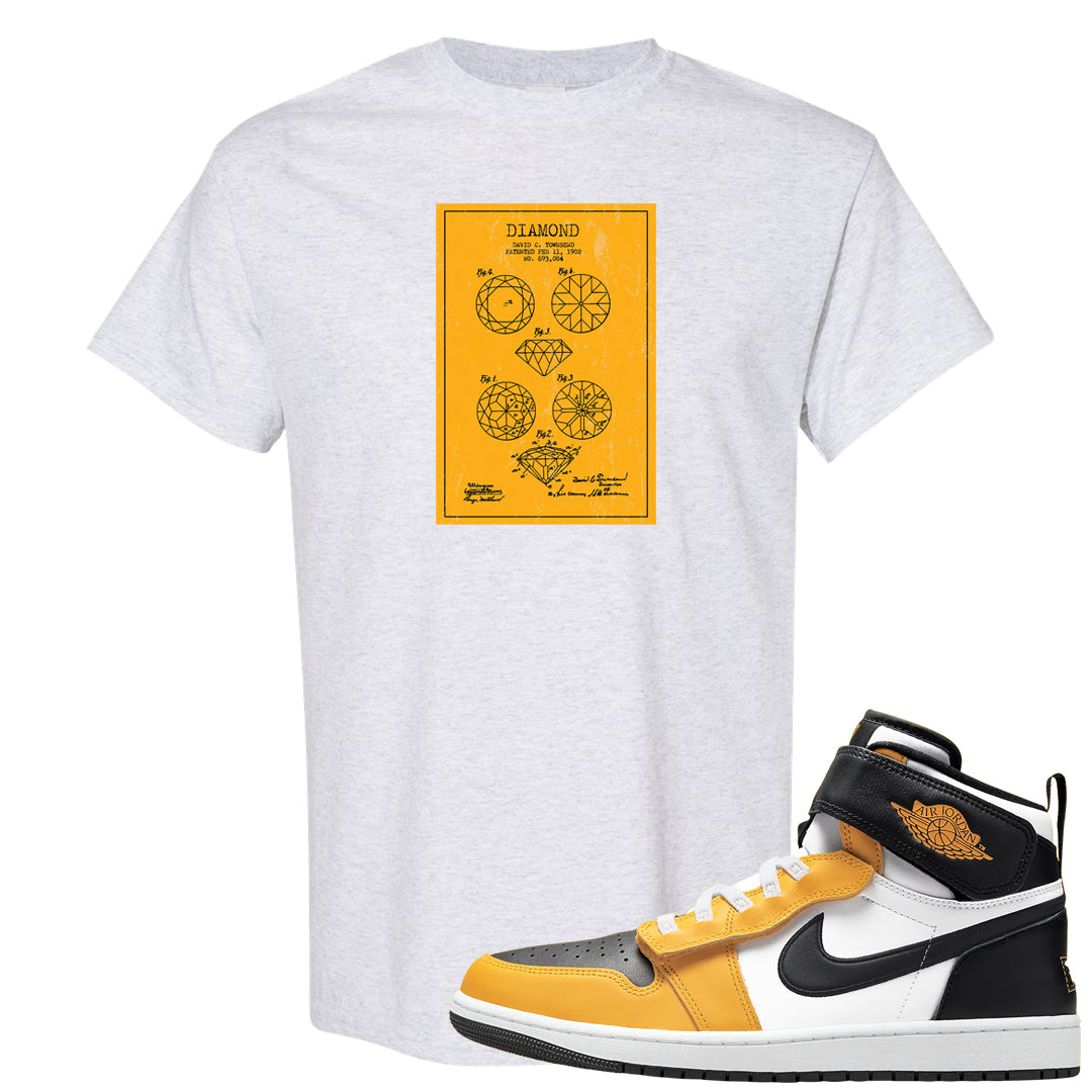 Flyease Yellow Ochre 1s T Shirt | Diamond Patent Sketch, Ash