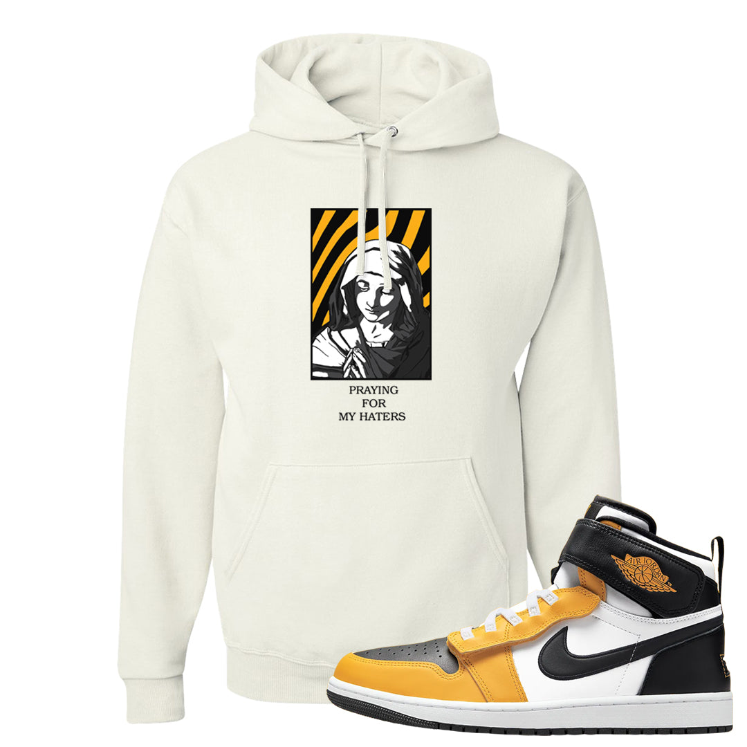 Flyease Yellow Ochre 1s Hoodie | God Told Me, White