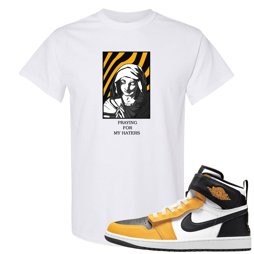 Flyease Yellow Ochre 1s T Shirt | God Told Me, White
