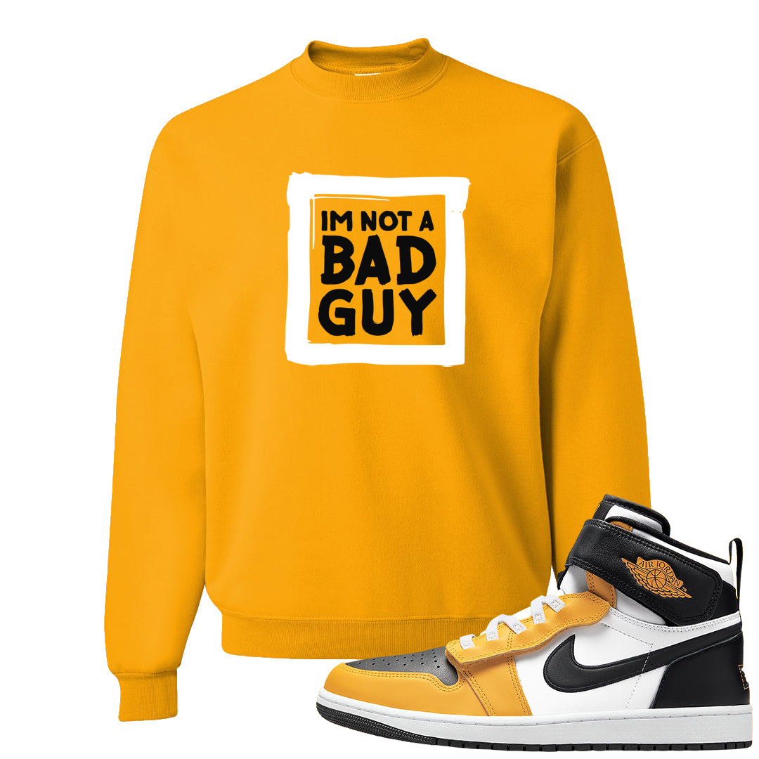 Flyease Yellow Ochre 1s Crewneck Sweatshirt | I'm Not A Bad Guy, Gold