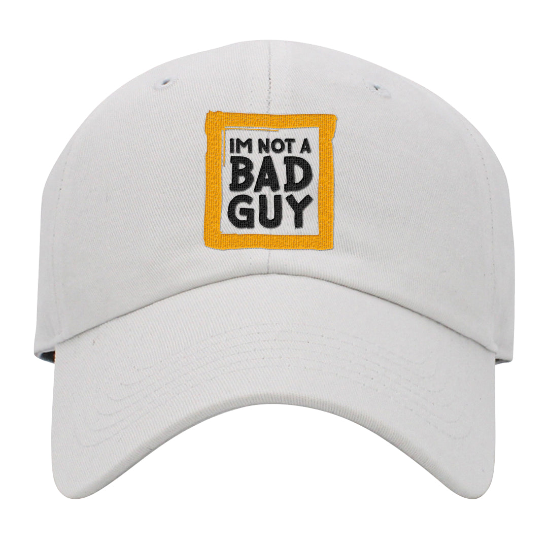 Flyease Yellow Ochre 1s Dad Hat | I'm Not A Bad Guy, White