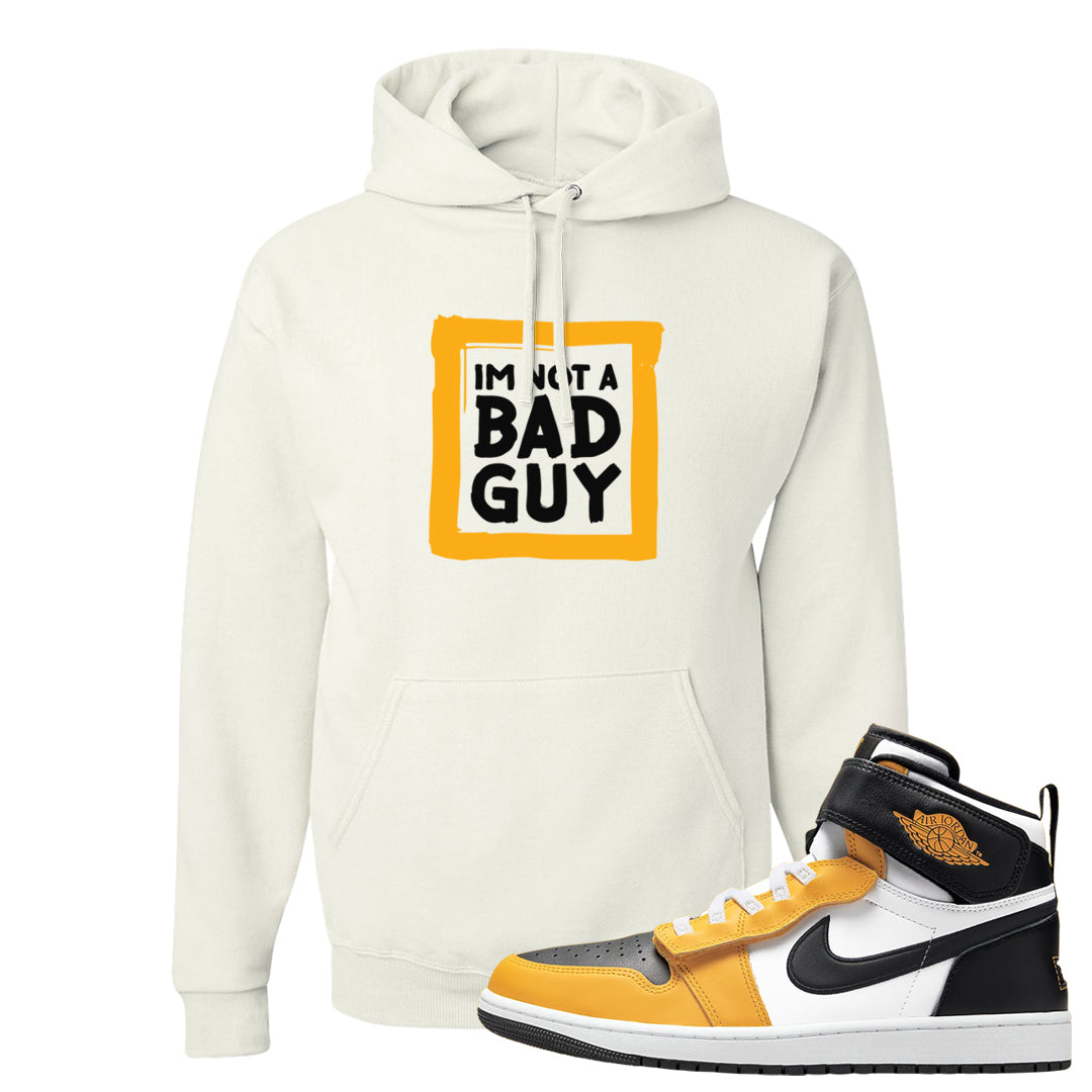 Flyease Yellow Ochre 1s Hoodie | I'm Not A Bad Guy, White