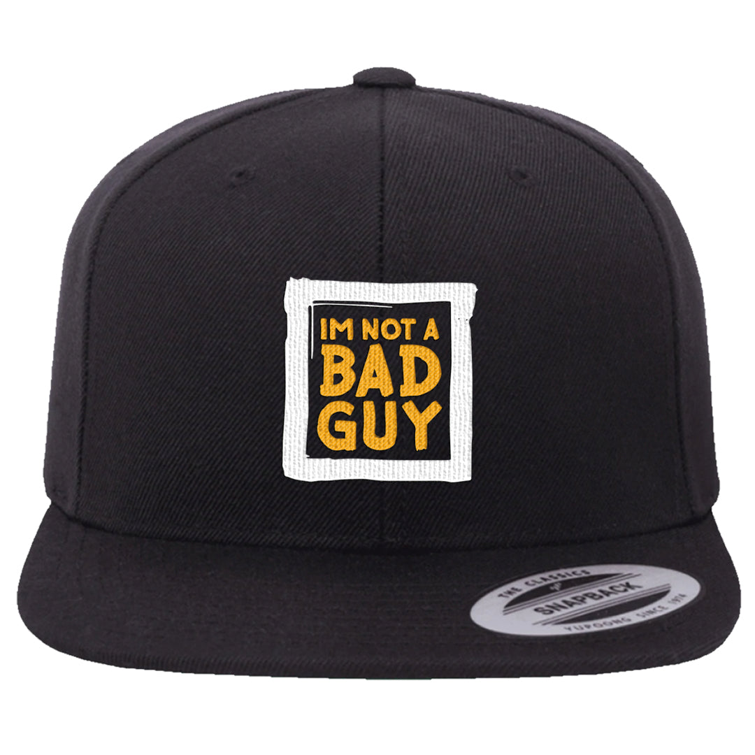 Flyease Yellow Ochre 1s Snapback Hat | I'm Not A Bad Guy, Black