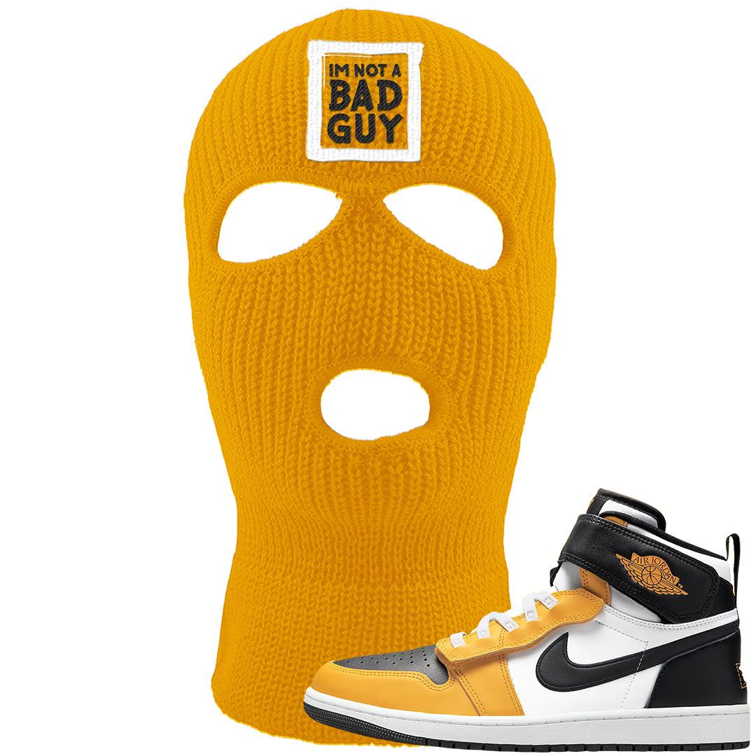 Flyease Yellow Ochre 1s Ski Mask | I'm Not A Bad Guy, Gold
