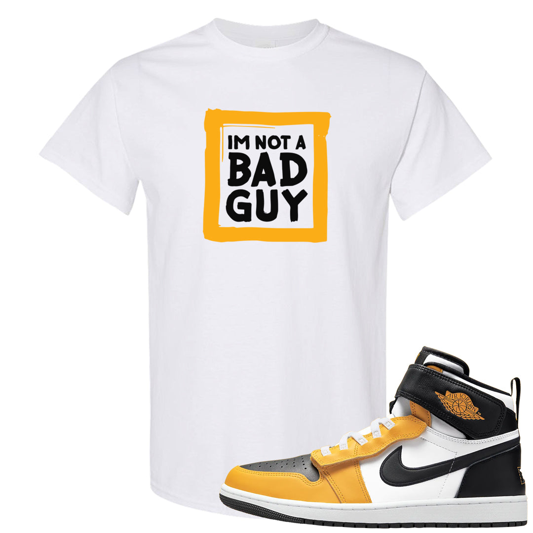 Flyease Yellow Ochre 1s T Shirt | I'm Not A Bad Guy, White
