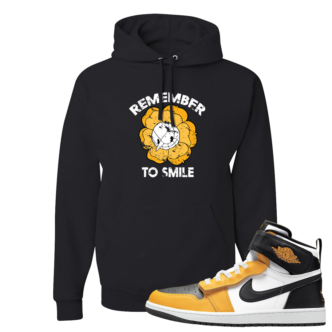 Flyease Yellow Ochre 1s Hoodie | Remember To Smile, Black