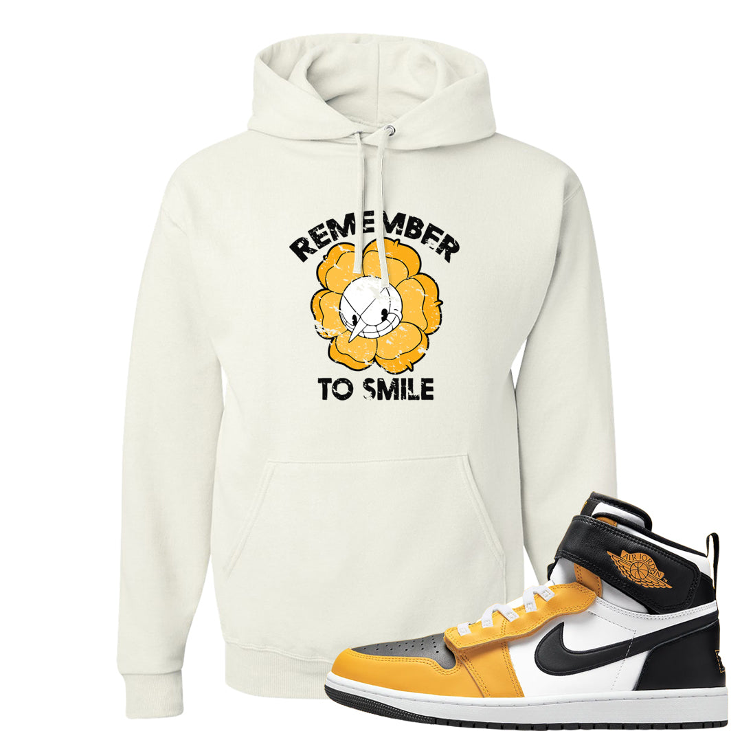 Flyease Yellow Ochre 1s Hoodie | Remember To Smile, White