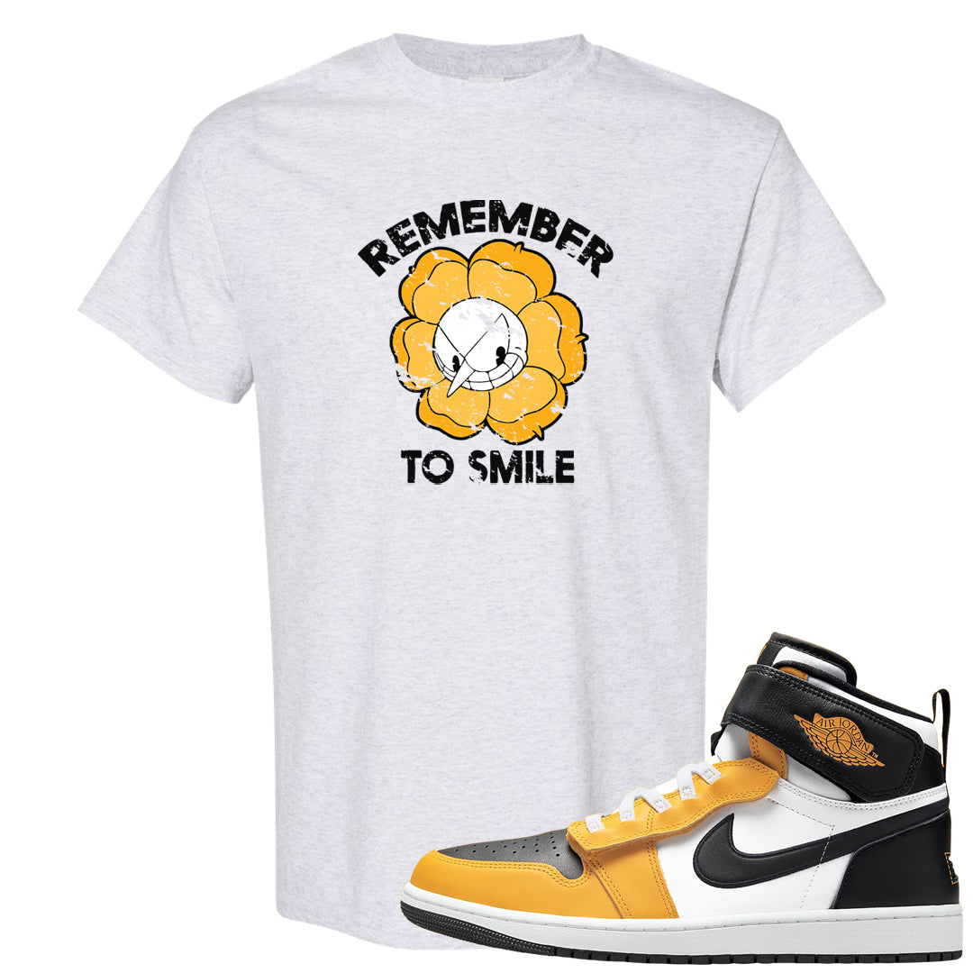 Flyease Yellow Ochre 1s T Shirt | Remember To Smile, Ash