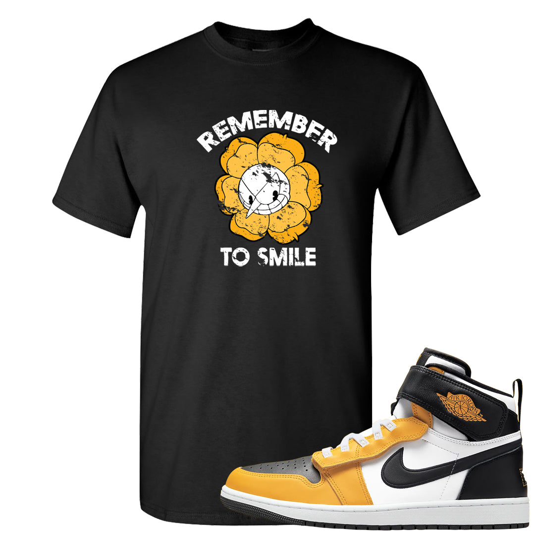 Flyease Yellow Ochre 1s T Shirt | Remember To Smile, Black