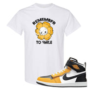 Flyease Yellow Ochre 1s T Shirt | Remember To Smile, White