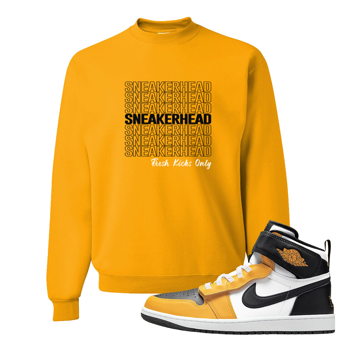 Flyease Yellow Ochre 1s Crewneck Sweatshirt | Thank You Sneakers, Gold