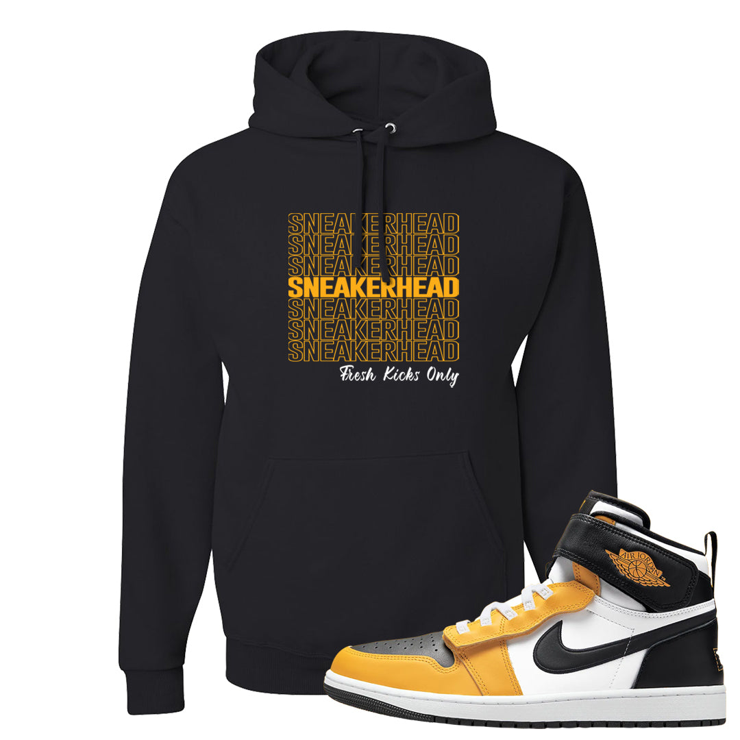 Flyease Yellow Ochre 1s Hoodie | Thank You Sneakers, Black