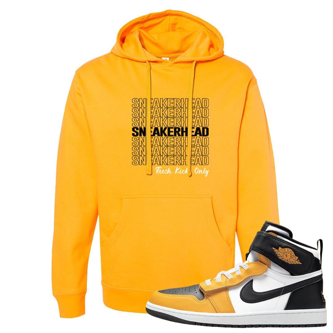 Flyease Yellow Ochre 1s Hoodie | Thank You Sneakers, Gold