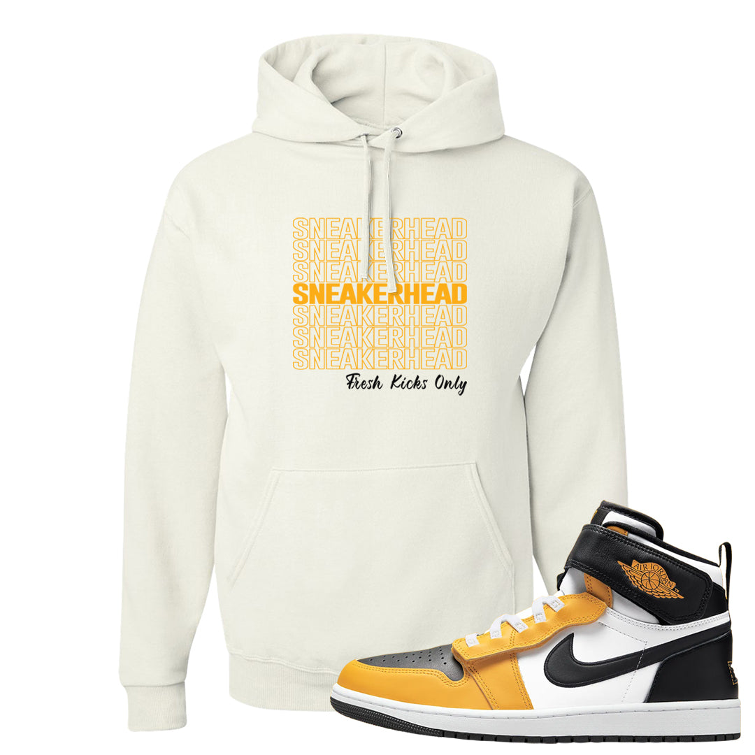 Flyease Yellow Ochre 1s Hoodie | Thank You Sneakers, White