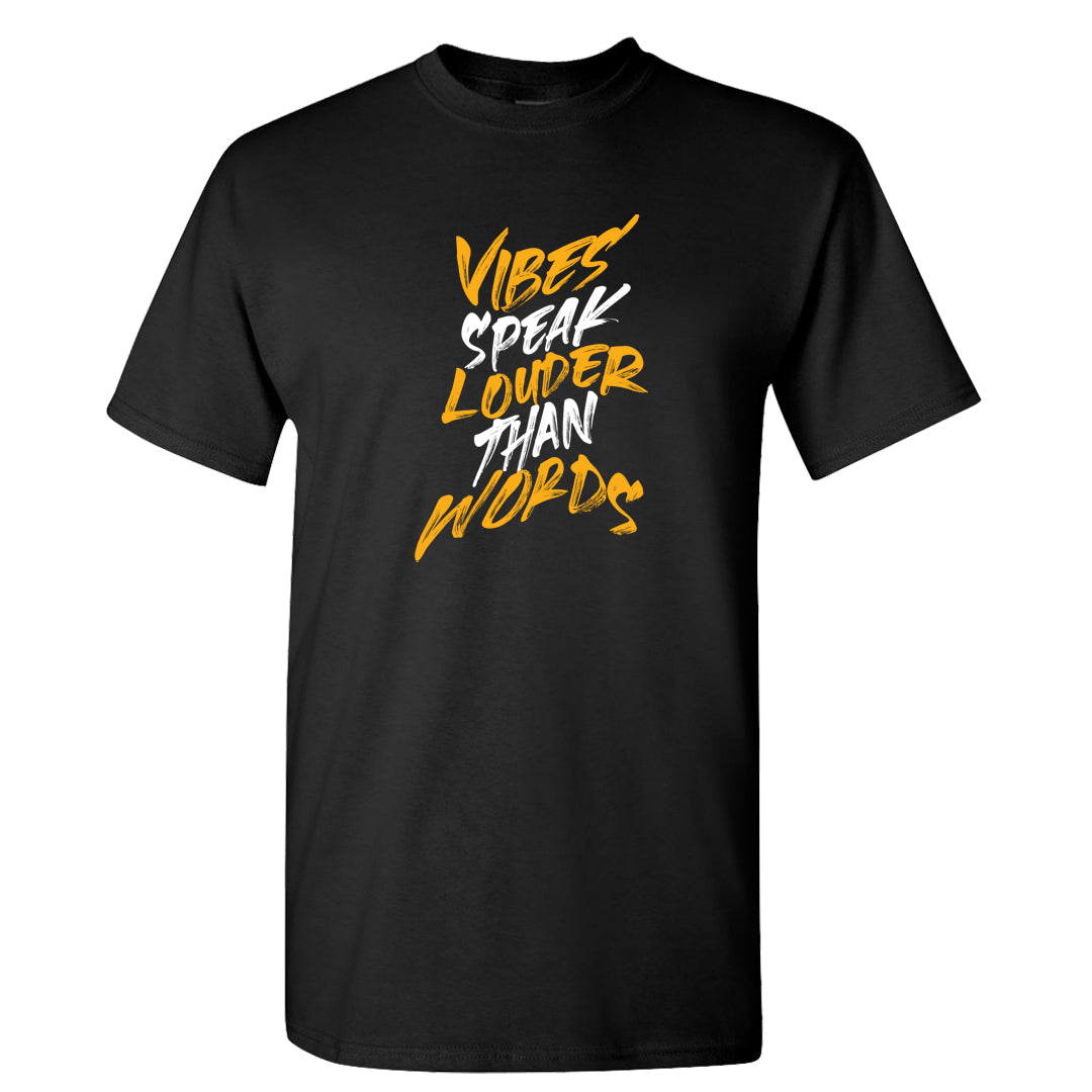 Flyease Yellow Ochre 1s T Shirt | Vibes Speak Louder Than Words, Black