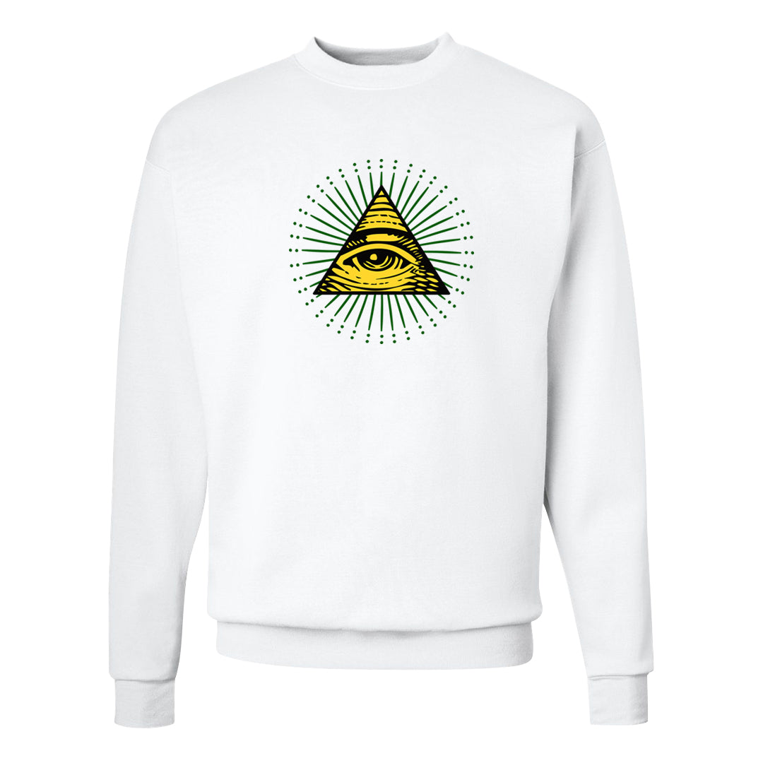 Golf Change 1s Crewneck Sweatshirt | All Seeing Eye, White