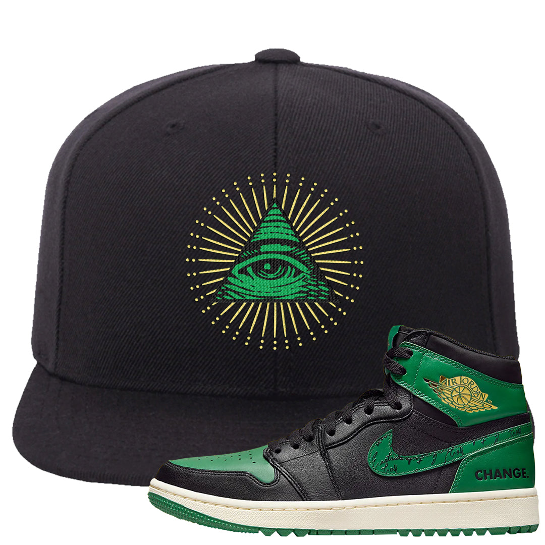 Golf Change 1s Snapback Hat | All Seeing Eye, Black