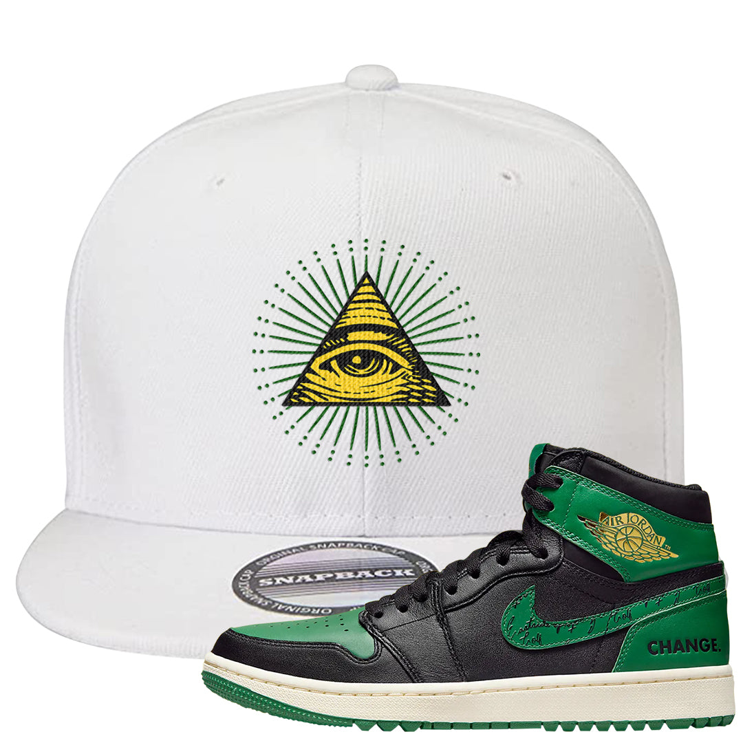 Golf Change 1s Snapback Hat | All Seeing Eye, White