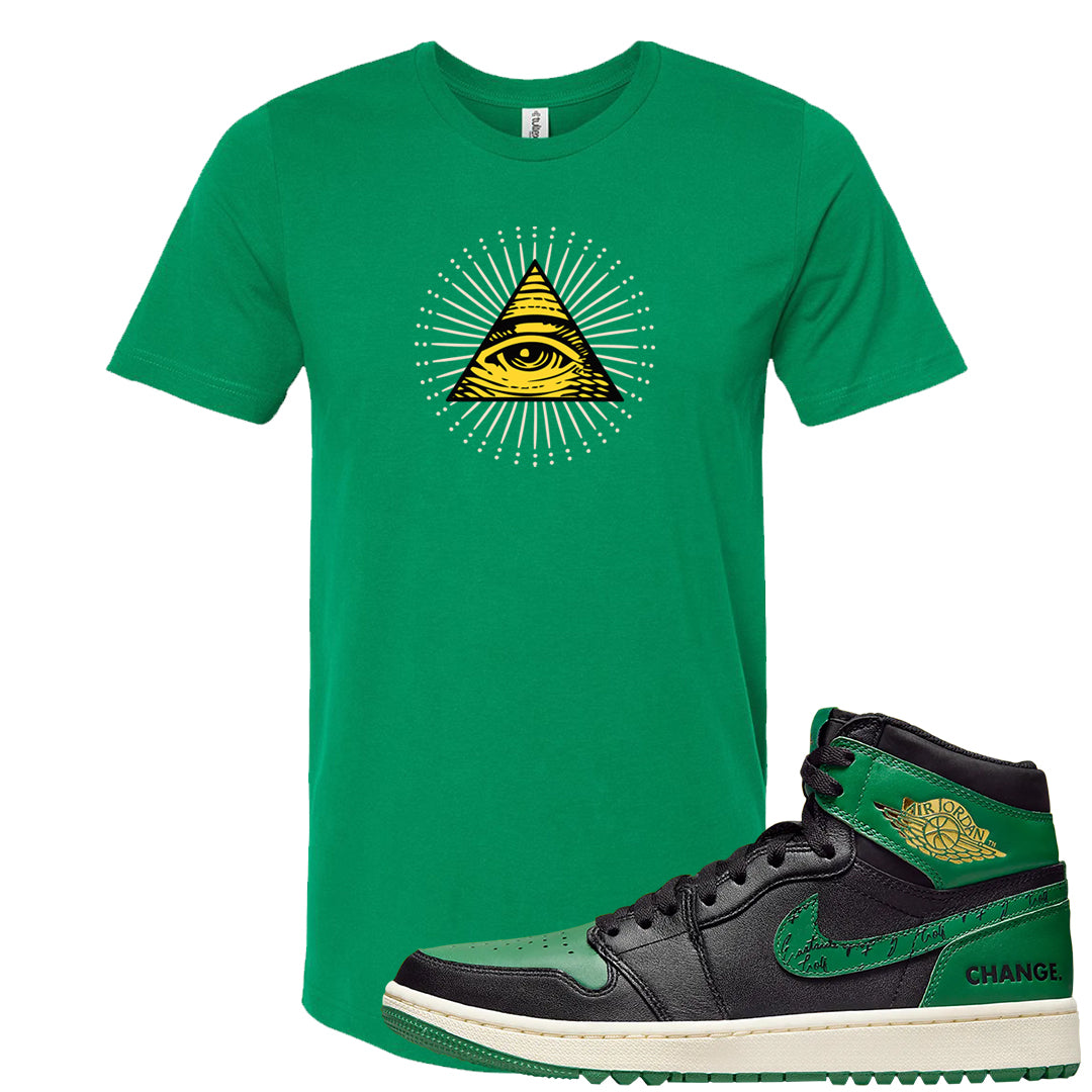 Golf Change 1s T Shirt | All Seeing Eye, Kelly