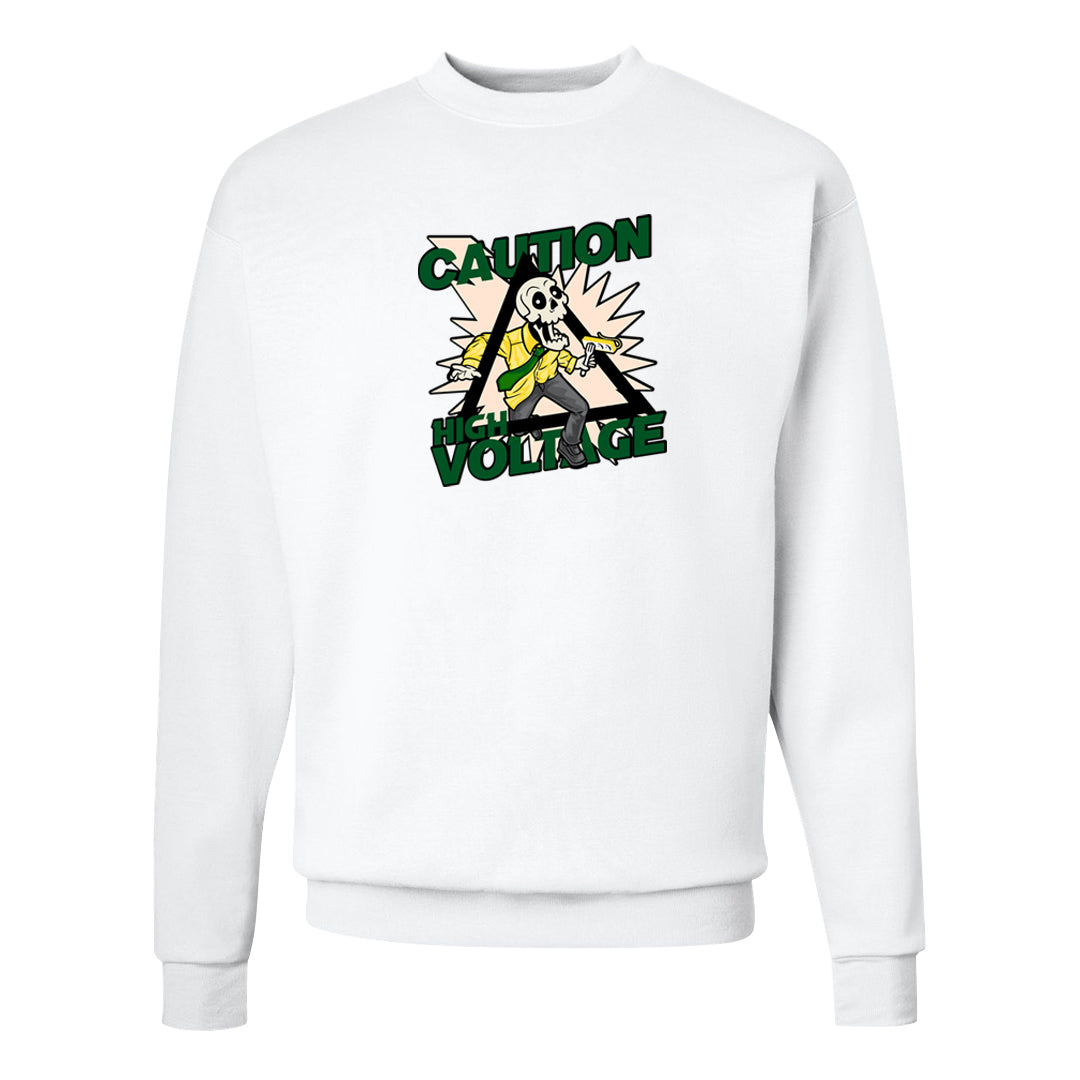 Golf Change 1s Crewneck Sweatshirt | Caution High Voltage, White