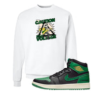 Golf Change 1s Crewneck Sweatshirt | Caution High Voltage, White