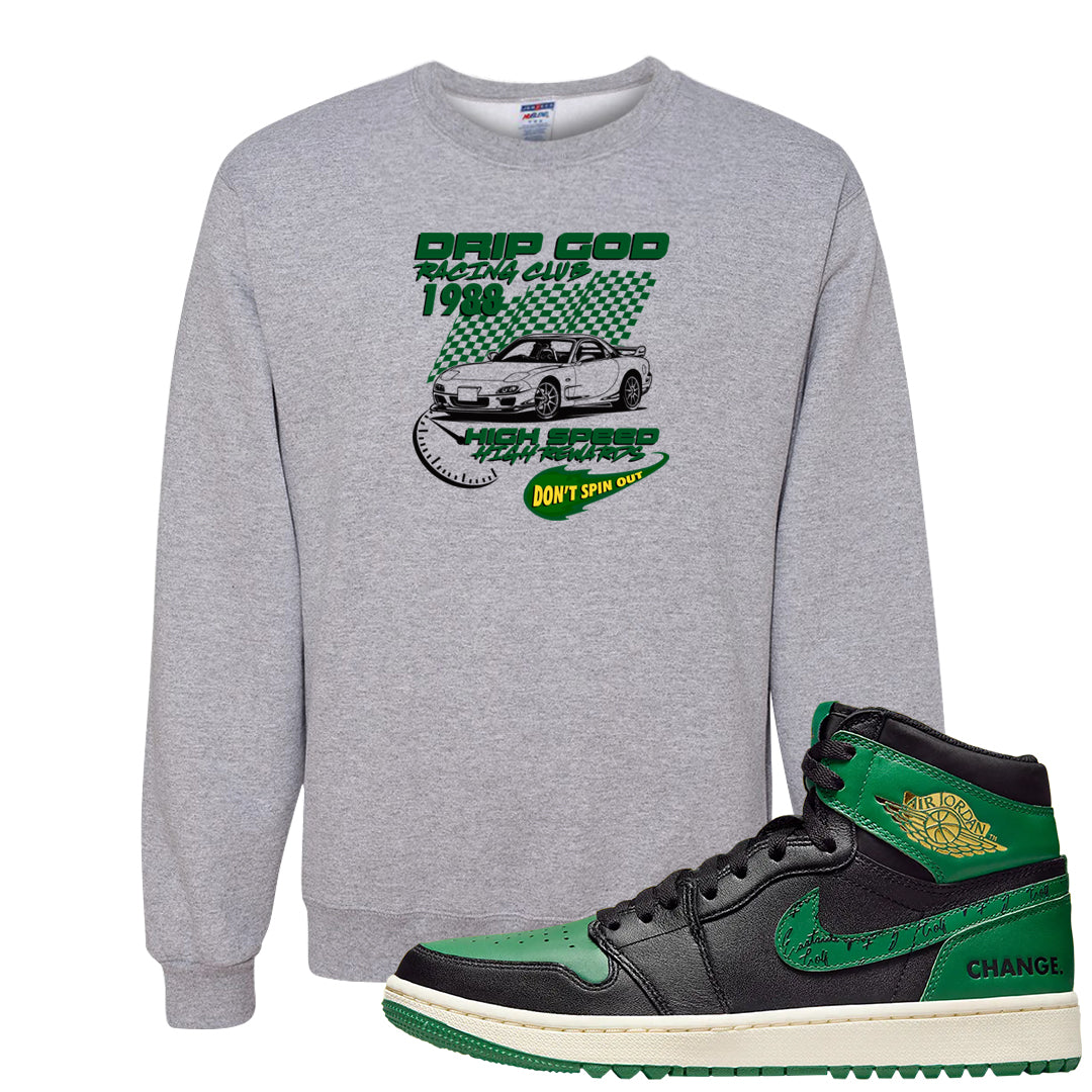 Golf Change 1s Crewneck Sweatshirt | Drip God Racing Club, Ash