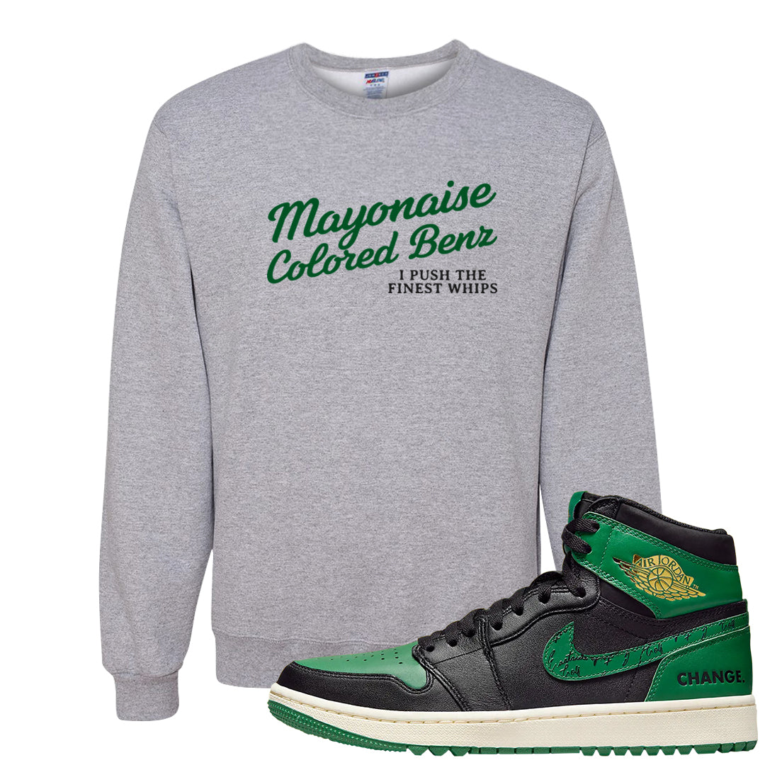 Golf Change 1s Crewneck Sweatshirt | Mayonaise Colored Benz, Ash