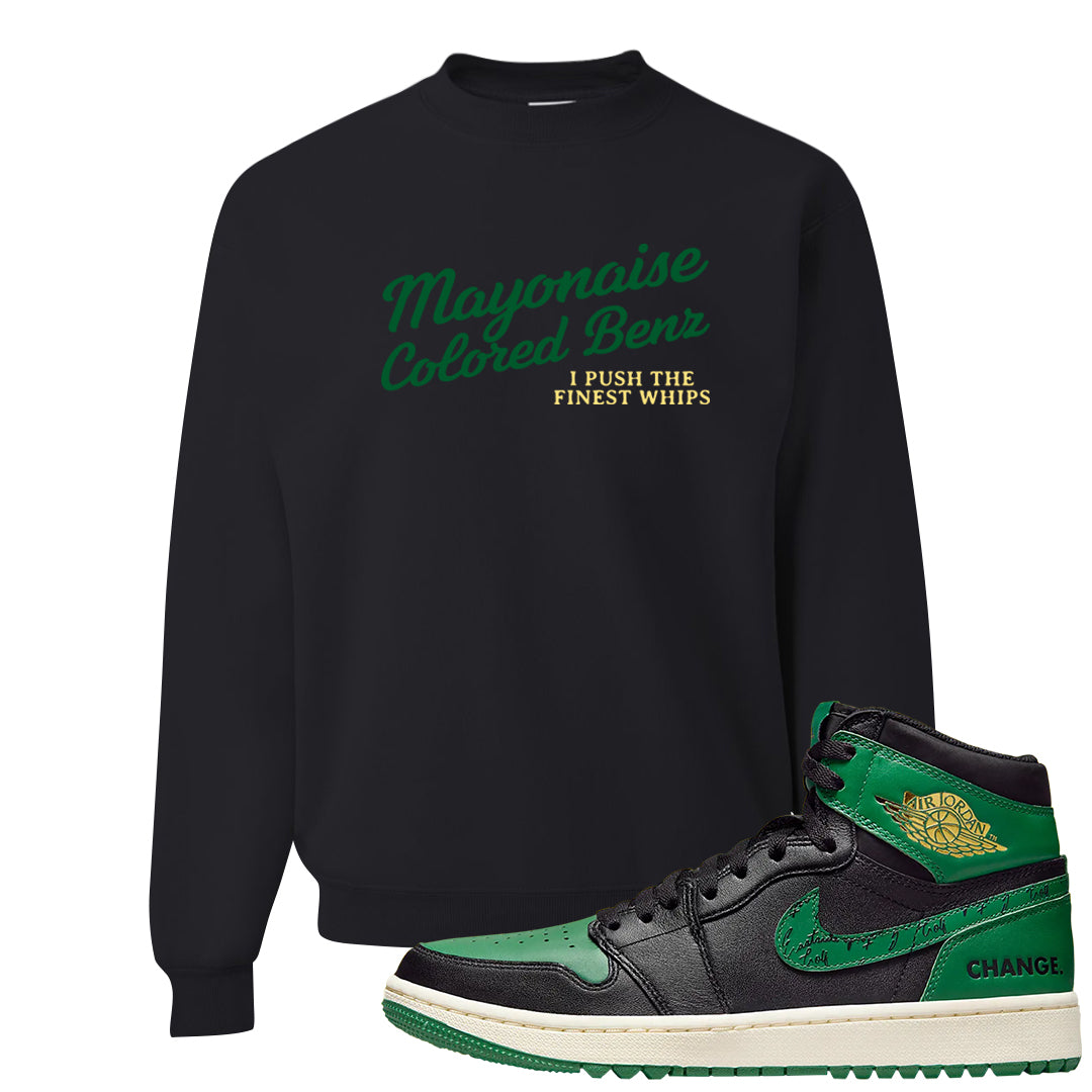 Golf Change 1s Crewneck Sweatshirt | Mayonaise Colored Benz, Black