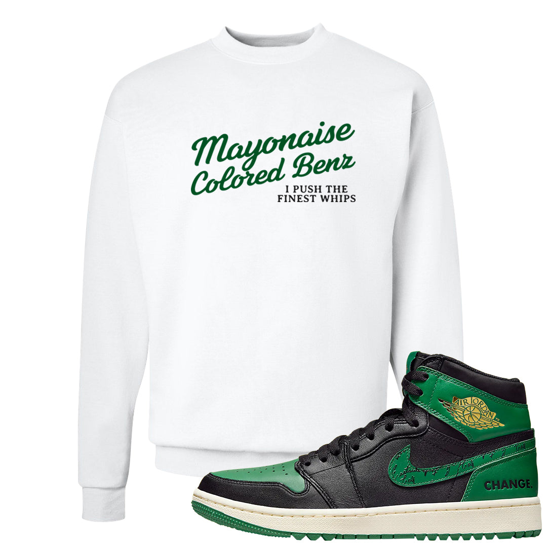 Golf Change 1s Crewneck Sweatshirt | Mayonaise Colored Benz, White