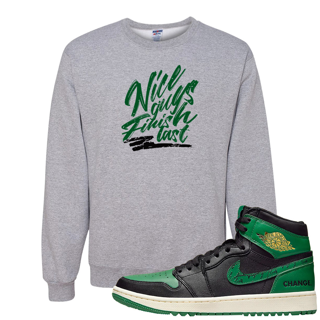 Golf Change 1s Crewneck Sweatshirt | Nice Guys Finish Last, Ash